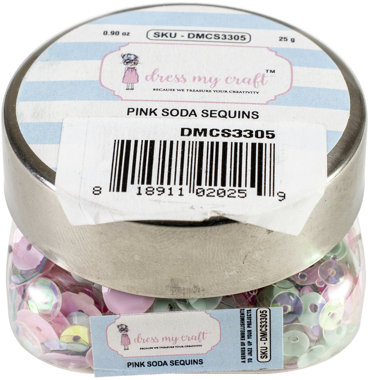 Dress My Crafts Sequins 25gms - Pink Soda