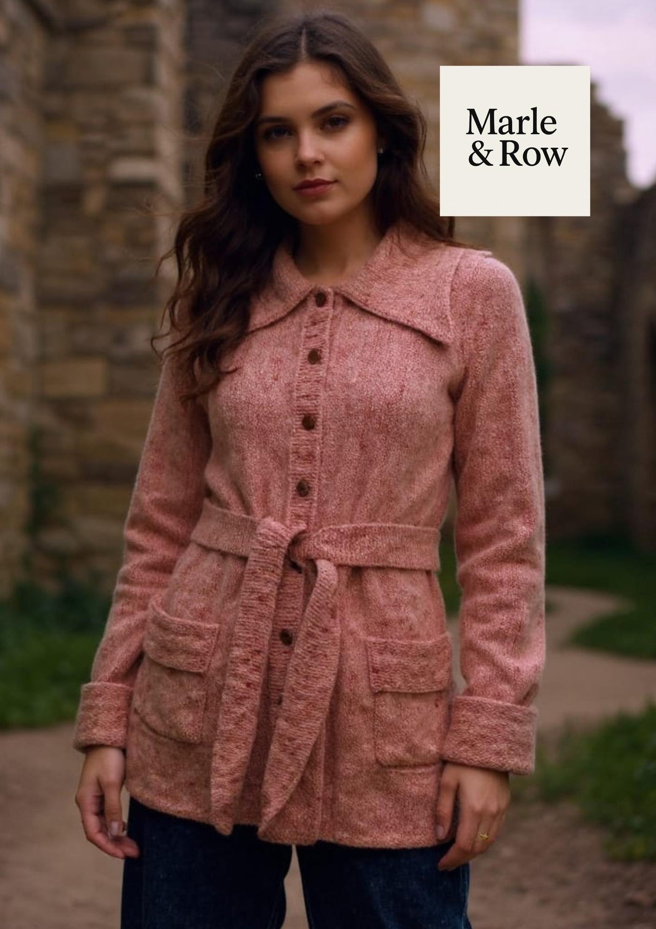 Women's Belted Collar Coat 1001
