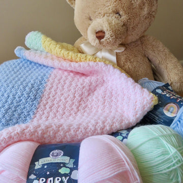 Pastel Parade Baby Blanket Crochet Pattern • C2C Suzette Stitch (DK Weight)