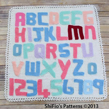 Alphabet Afghan Blanket Crochet Pattern #51