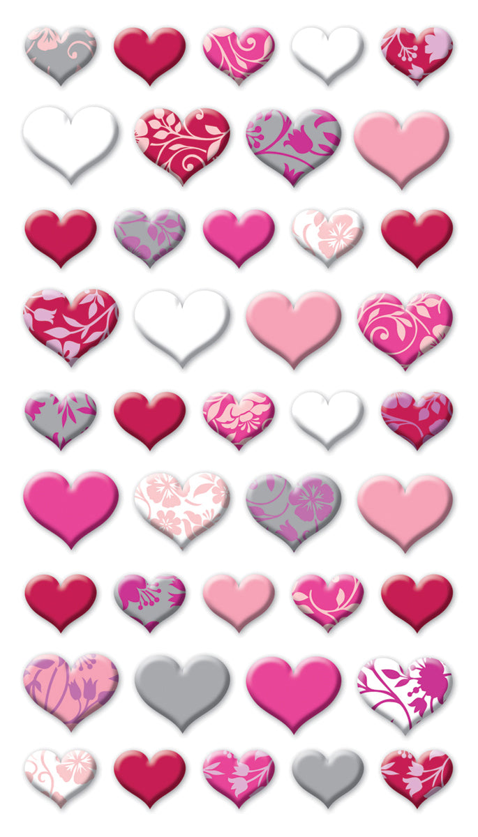 Sticko Dimensional Stickers - Lovely Hearts