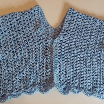 Pastel Blue Crochet Lace Top
