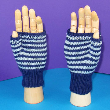 Easy Stripe Fingerless Gloves