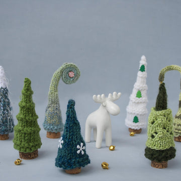 Knitted flat 7 Pine Christmas Trees