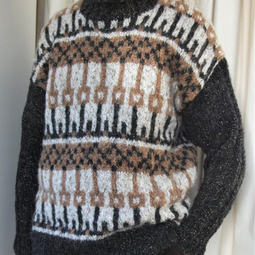 "Mood Scandi" Unisex Colour-Work Sweater with Polo Neck