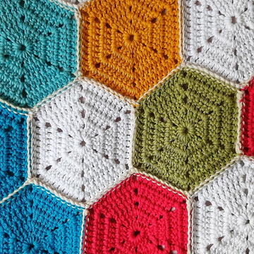Rainbow of Hexagons Blanket