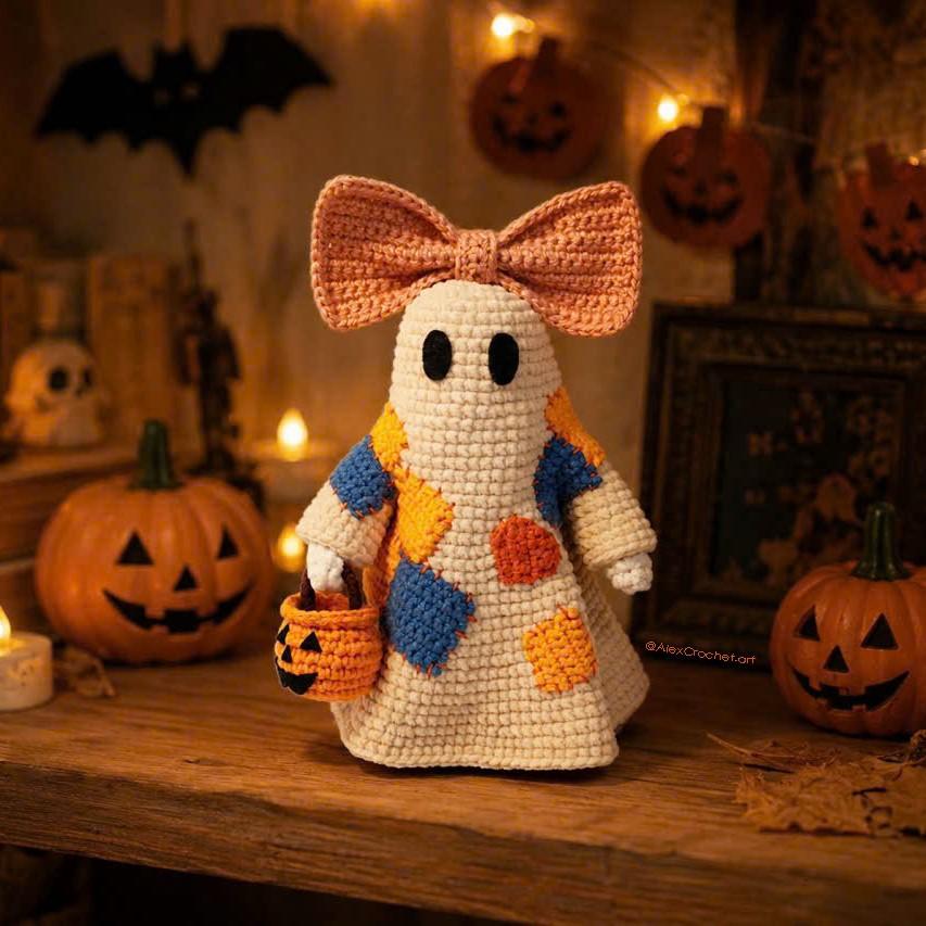 Pattern PDF Cute Ghost  for spooky Halloween decor