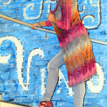 Knitting Pattern Long Cardigan ELEGANCE | Lace & Drop Stitch PDF