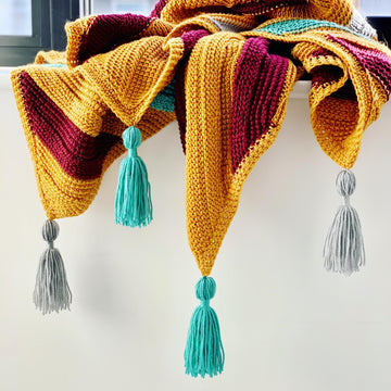 Mustard & Co Tunisian Crochet Blanket