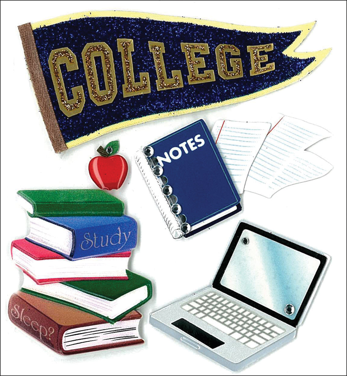 Jolee's Boutique Dimensional Stickers - College