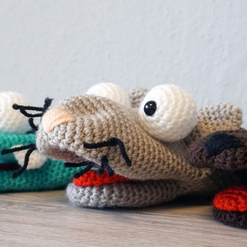 3x Amigurumi Häkelanleitungen für Handpuppen (Krokodil Kroki, Katze Molly & Hund Bello)