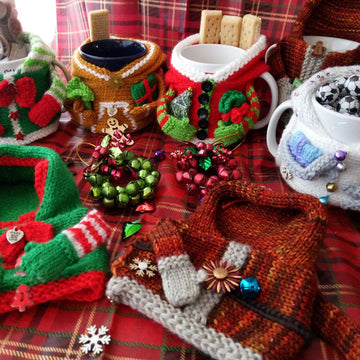 Festive Hoodie Mug Cozies Santa Elf Snowman Gingie
