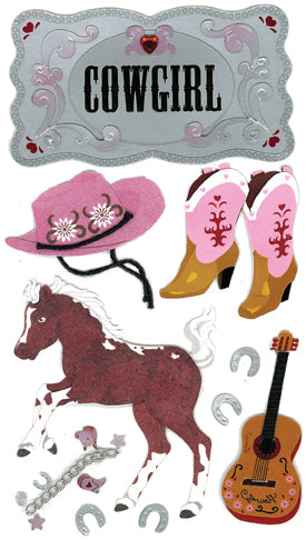 Jolee's Le Grande Dimensional Stickers - Cowgirl