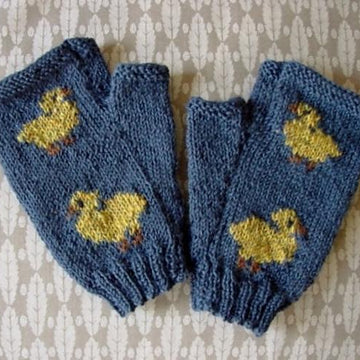 Duckling/Duck fingerless mitts/gloves