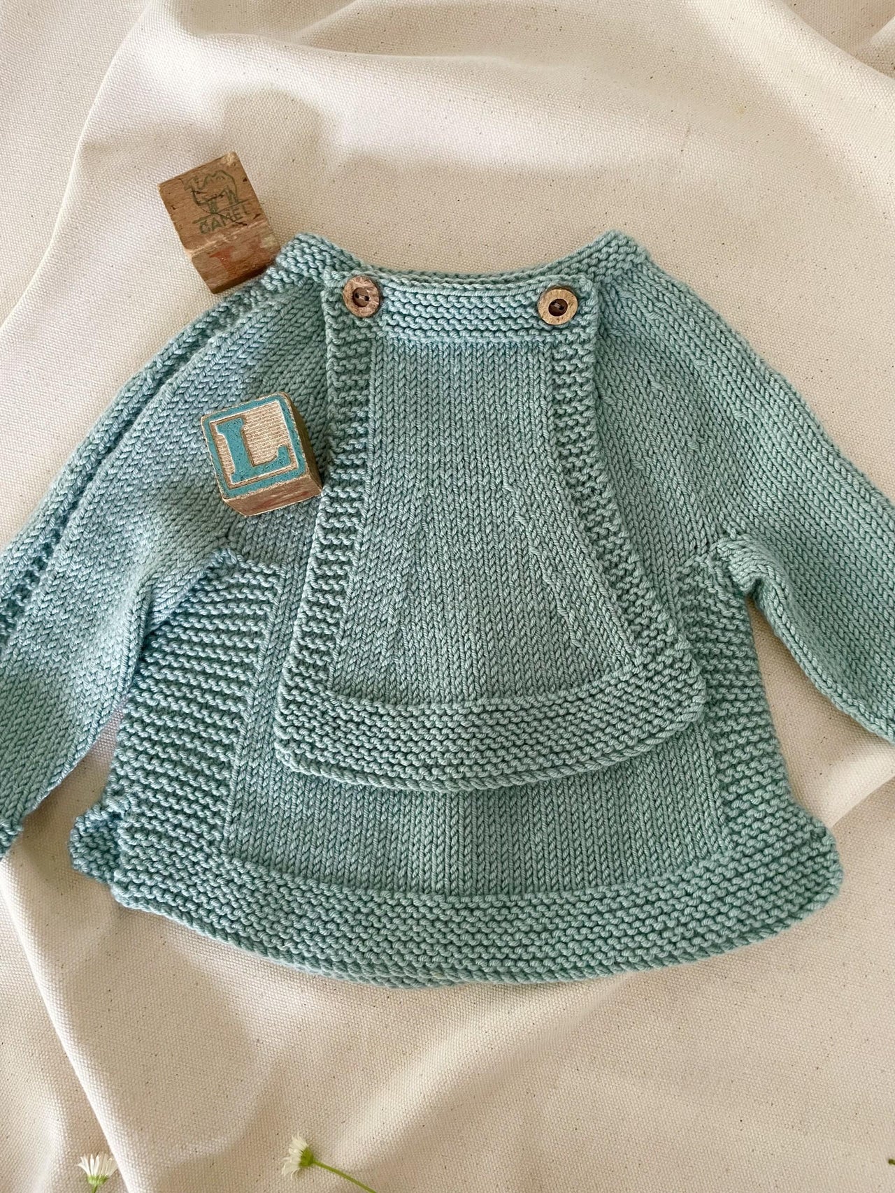 Droolworthy Detachable Bib Sweater in Debbie Bliss Baby Cashmerino BJ14