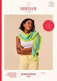 Crescent Glow Knitting Shawl in Sirdar Jewelspun Ombre - 10926 - Downloadable PDF