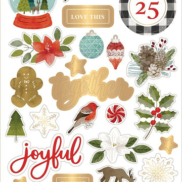 American Crafts Together For Christmas Cardstock Stickers 5.5"X12" 101/Pkg - Accents & Phrases W/Gold Foil Accents