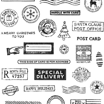 Stampers Anonymous Tim Holtz Cling Stamps 7"X8.5" - Holiday Postmarks