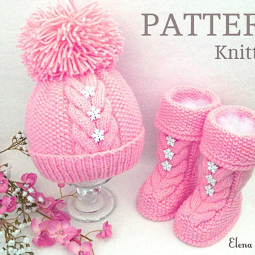 Baby Hat Baby Shoes Knitting PATTERN by Elena Mitchell