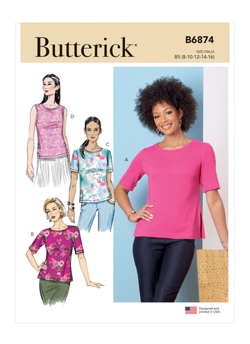 Butterick Misses' Knit Tops B6874 - Sewing Pattern