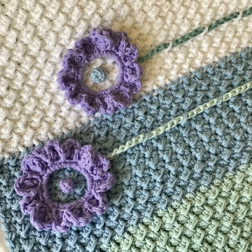 Lilac Sunflower Baby Blanket