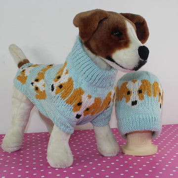 Jack Russell Emoji Dog Coat and Beanie Hat