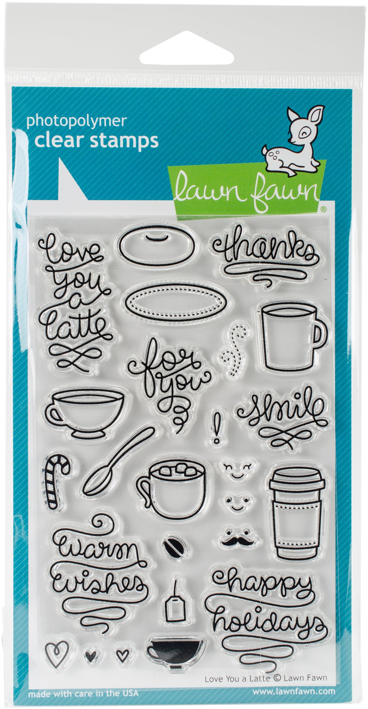 Lawn Fawn Clear Stamps 4"X6" - Love You a Latte