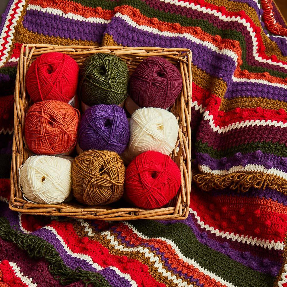 Hayfield Soft Twist Winter Berries Blanket CAL