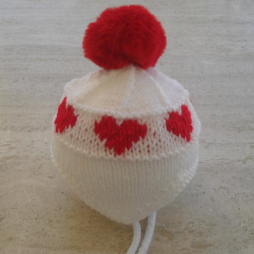 Baby Hearts Hat And Mittens