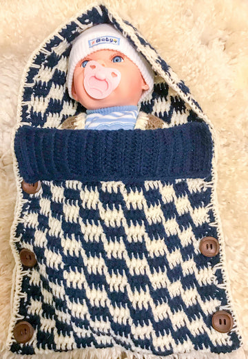 Hooded Checkered Baby Sleep Sack