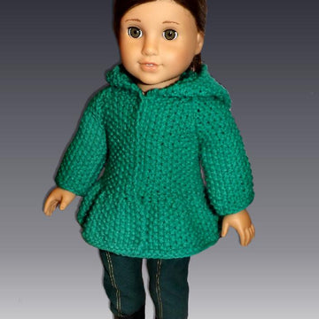 Hooded Jacket for 18" dolls including American Girl Doll (knit)