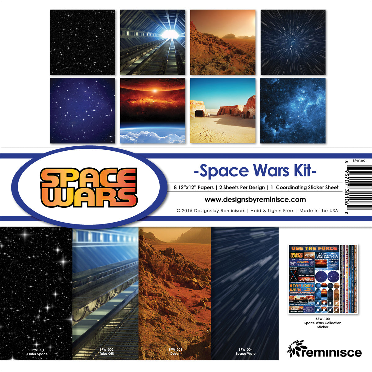 Reminisce Collection Kit 12"X12" - Space Wars