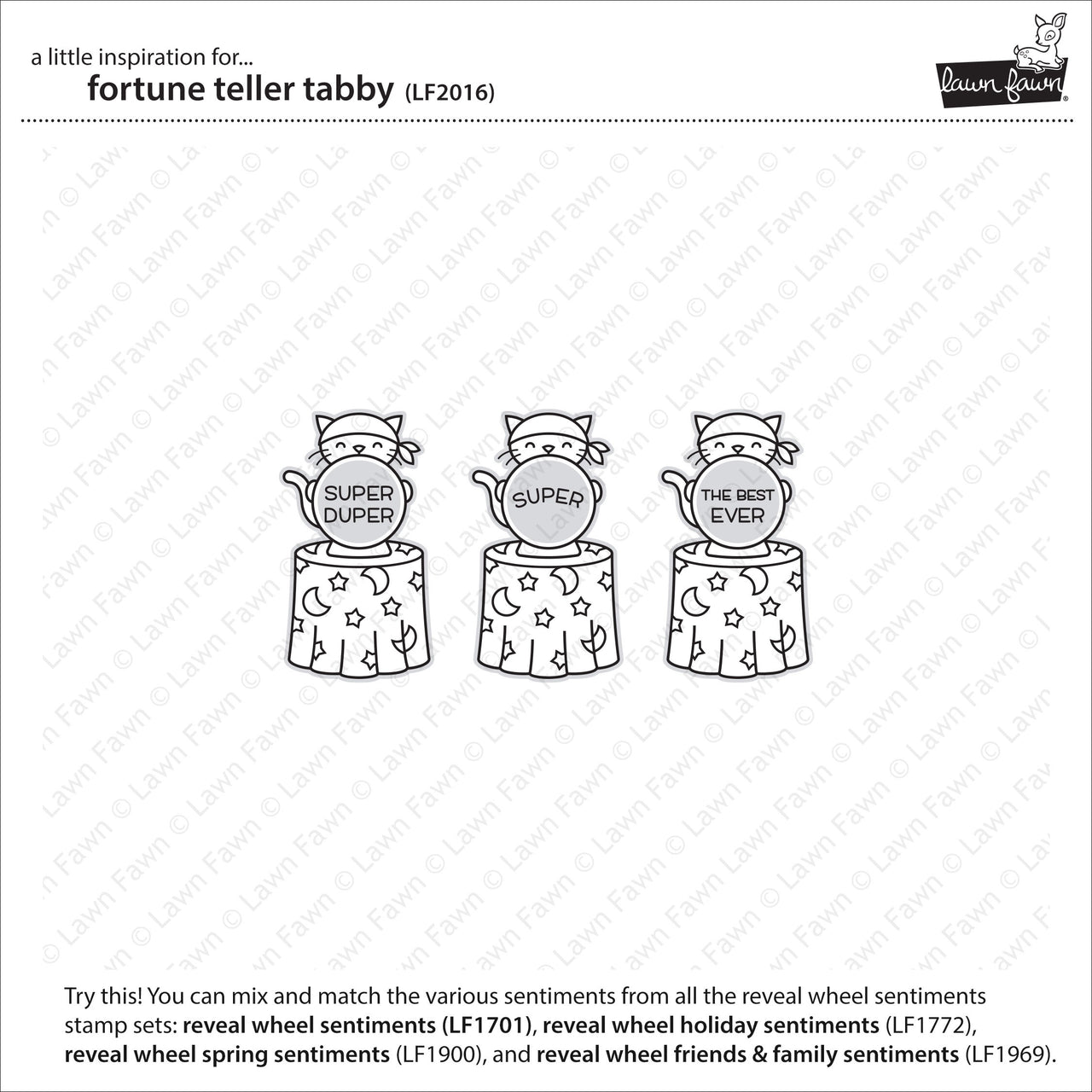 Lawn Fawn Clear Stamps 3"X4" - Fortune Teller Tabby