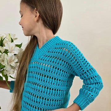 Crochet V-neck sweater