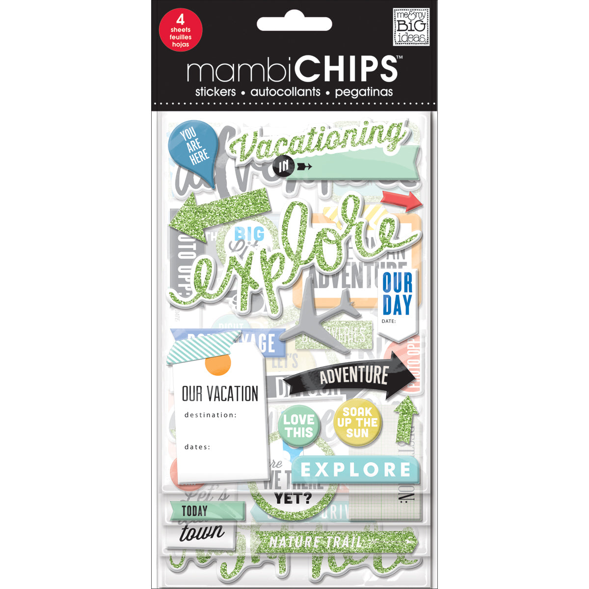 Chipboard Value Pack - Vacation, 65/Pkg