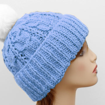 Chunky Cable Beanie Knitting Pattern #618