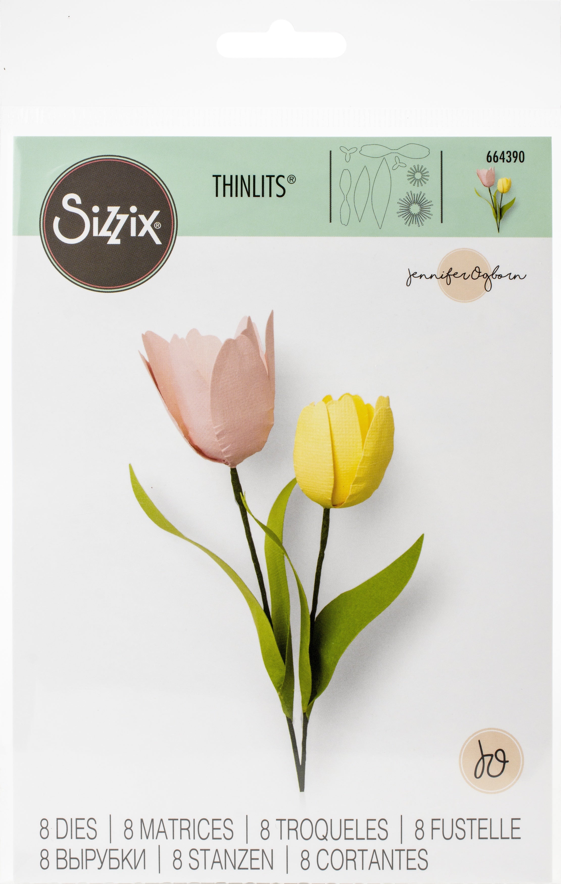 Sizzix Thinlits Dies By Jennifer Ogborn 8/Pkg - Tulip