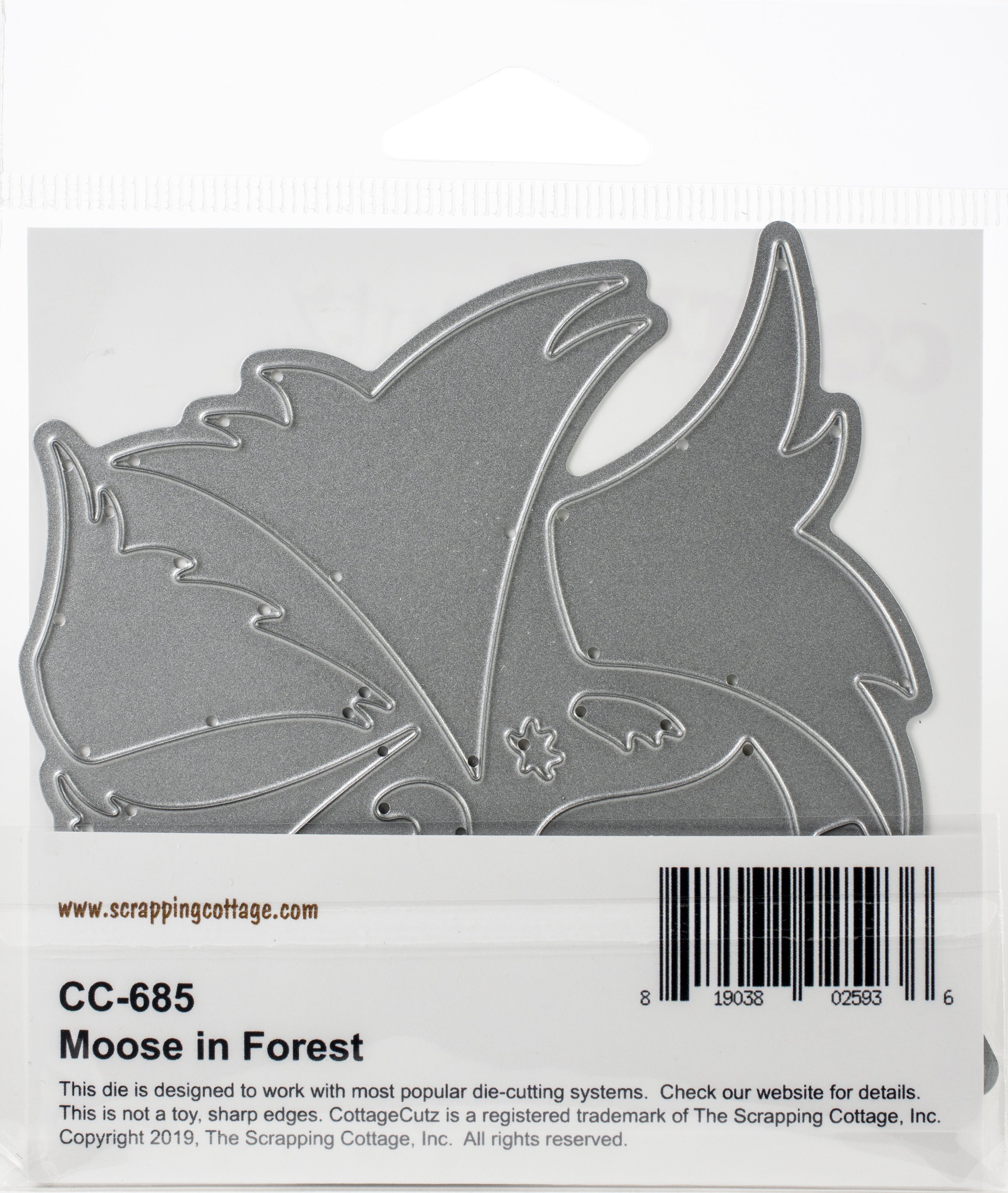 CottageCutz Dies - Moose In Forest, 5.4"X4.2"