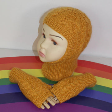 Toddler Child Alternate Cable Balaclava & Gloves