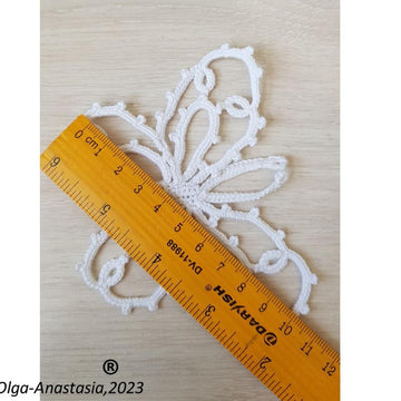 Openwork white butterfly crochet