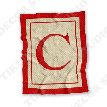 Letter C Blanket C2C Crochet PATTERN | Alphabet Stroller