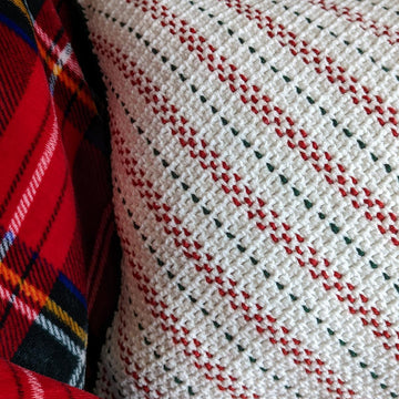 Holly Jolly Candy Cane Pillow