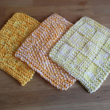 Washcloths in 3 designs