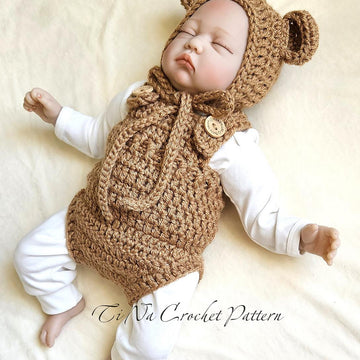 Bear Baby Bonnet and Romper