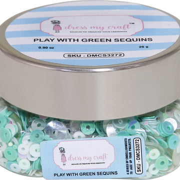 Dress My Crafts Sequins 25gms - Play With Green