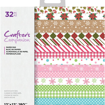 Crafter's Companion Printed Single-Sided Paper Pad 12"X12" - Santa's Kitchen