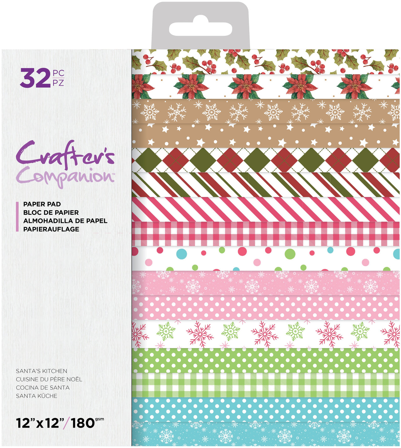Crafter's Companion Printed Single-Sided Paper Pad 12"X12" - Santa's Kitchen