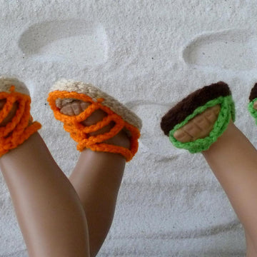 Summer Sandal Pack 1 -  Strappy & Gladiator Sandals Pattern - American Girl or other 18 inch Doll Shoes