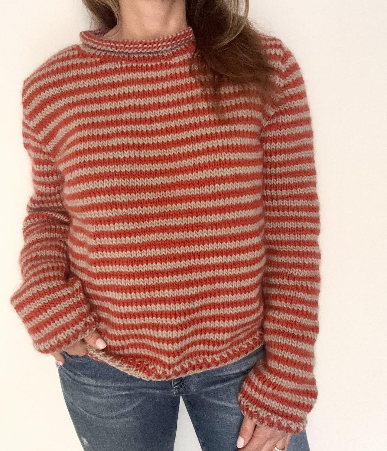 Skinny Stripe Roll Neck