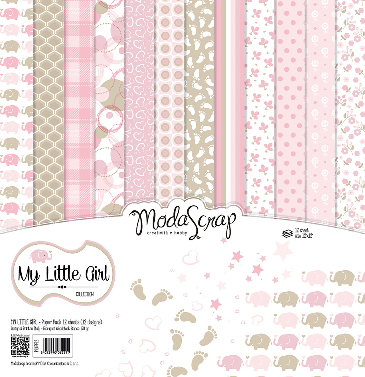Elizabeth Craft Designs Elizabeth Craft ModaScrap Paper Pack 12"X12" 12/Pkg - My Little Girl